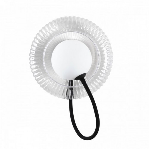 Светильник настенный 5013/1W Odeon Light Черный/прозрачный/белый матовый металл/стекло