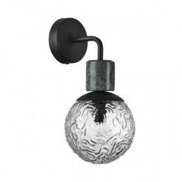 Светильник настенный 5026/1W Odeon Light Черный матовый/темно-зеленый/прозрачный/металл/мрамор/стекло
