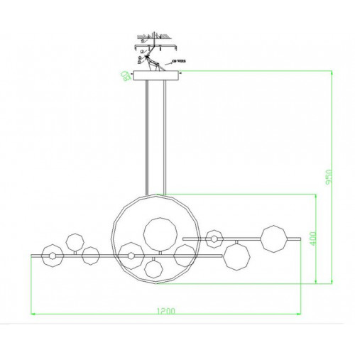 Люстра на штанге 09408-10L,19 Kink Light Черный