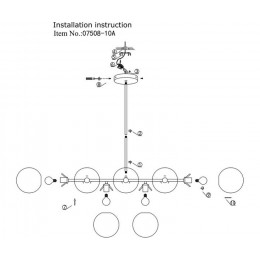 Люстра на штанге 07508-10A,33 Kink Light Золото