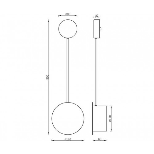 Светильник настенный 2208-1B,19 Kink Light Черный