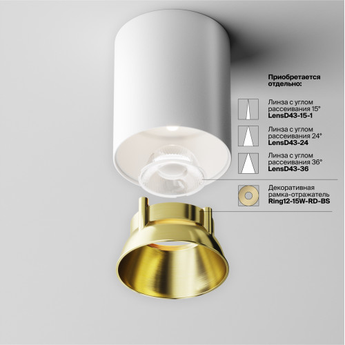Светильник потолочный C064CL-12W4K-RD-WB Maytoni Бело-черный