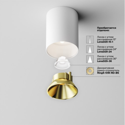 Светильник потолочный C064CL-8W4K-RD-WB Maytoni Бело-черный