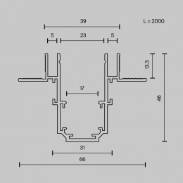 Шинопровод TRX034LS-222B Maytoni Черный