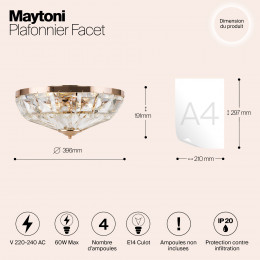 Светильник потолочный MOD094CL-04G Maytoni Золото