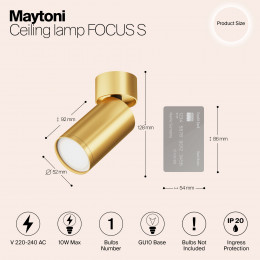 Светильник потолочный C050CL-U-1MG Maytoni Матовое Золото