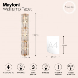 Светильник настенный MOD094WL-03G Maytoni Золото