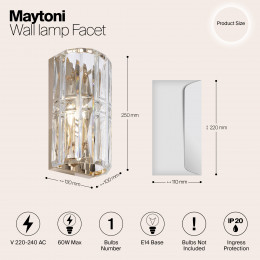 Светильник настенный MOD094WL-01G Maytoni Золото