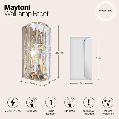 Светильник настенный MOD094WL-01G Maytoni Золото