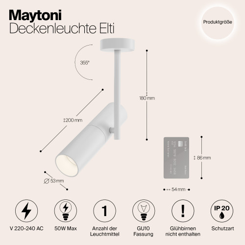 Светильник потолочный C020CL-01W Maytoni Белый
