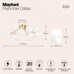 Светильник потолочный MOD545CL-20BS Maytoni Золото