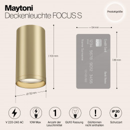 Светильник потолочный C052CL-01MG Maytoni Матовое Золото