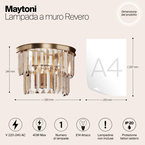 Светильник настенный MOD085WL-01G Maytoni Золото