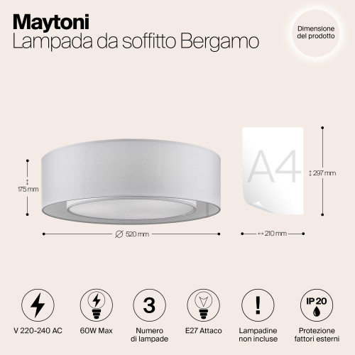 Светильник потолочный MOD617CL-04GR Maytoni Хром