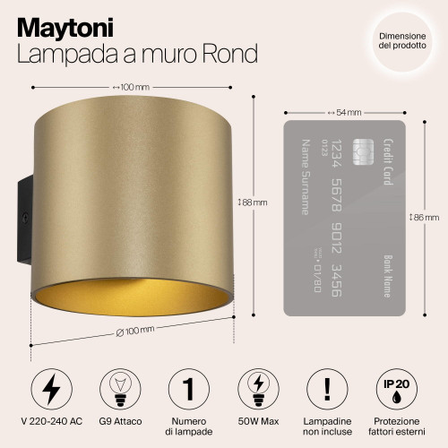 Светильник настенный C066WL-01MG Maytoni Матовое Золото