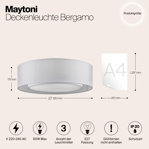 Светильник потолочный MOD617CL-04GR Maytoni Хром