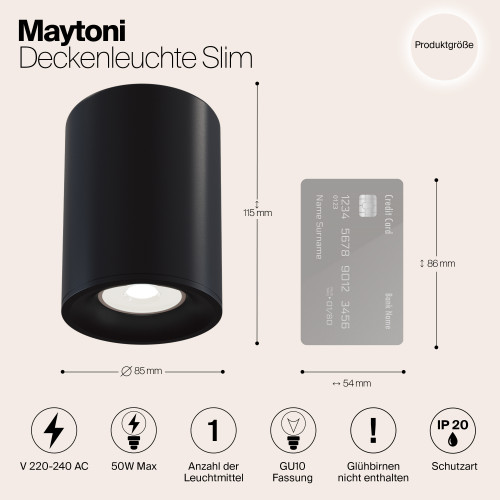 Светильник потолочный C012CL-01B Maytoni Черный
