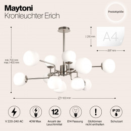 Люстра MOD221-PL-12-N Maytoni Никель