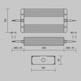 Блок питания PSL008-400W-48V-IP67 Maytoni Серебро