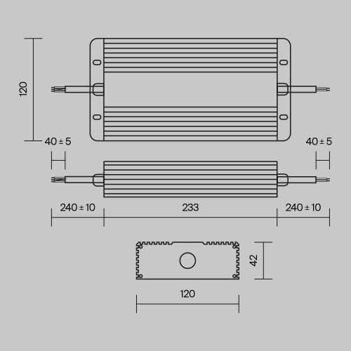 Блок питания PSL008-400W-48V-IP67 Maytoni Серебро