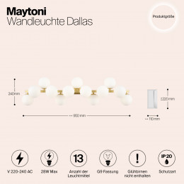 Светильник настенный MOD547WL-13BS Maytoni Золото