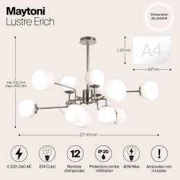 Люстра MOD221-PL-12-N Maytoni Никель