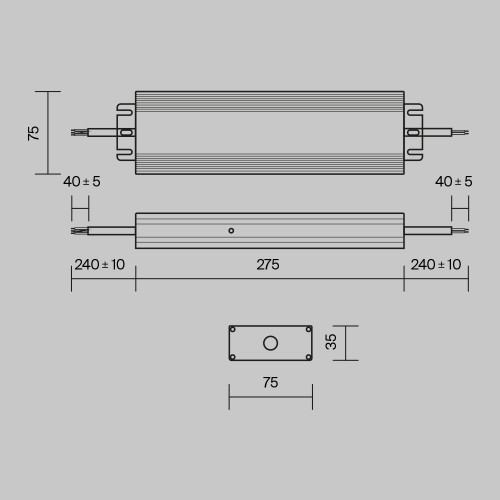 Блок питания PSL008-300W-48V-IP67 Maytoni Серебро