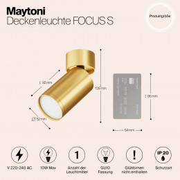 Светильник потолочный C050CL-U-1MG Maytoni Матовое Золото