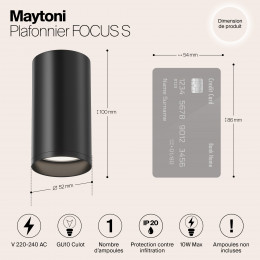 Светильник потолочный C052CL-01B Maytoni Черный