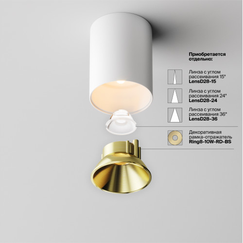 Светильник потолочный C064CL-8W2.7K-RD-WB Maytoni Бело-черный