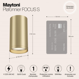 Светильник потолочный C052CL-01MG Maytoni Матовое Золото