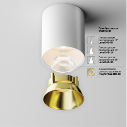 Светильник потолочный C064CL-12W3K-RD-WB Maytoni Бело-черный