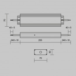 Блок питания PSL008-200W-48V-IP67 Maytoni Серебро