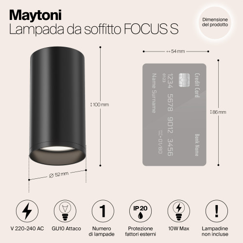 Светильник потолочный C052CL-01B Maytoni Черный