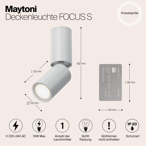 Светильник потолочный C051CL-01W Maytoni Белый