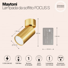 Светильник потолочный C050CL-U-1MG Maytoni Матовое Золото