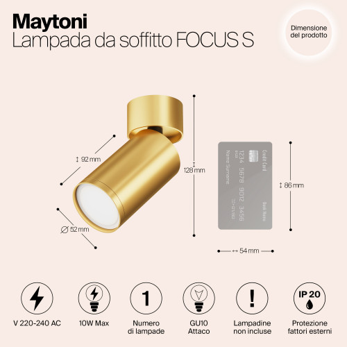 Светильник потолочный C050CL-U-1MG Maytoni Матовое Золото
