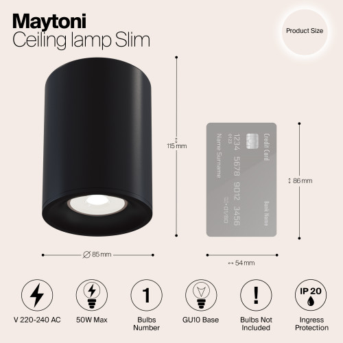 Светильник потолочный C012CL-01B Maytoni Черный