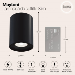 Светильник потолочный C012CL-01B Maytoni Черный