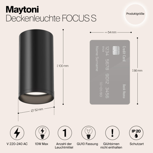 Светильник потолочный C052CL-01B Maytoni Черный