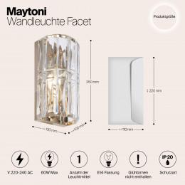 Светильник настенный MOD094WL-01G Maytoni Золото