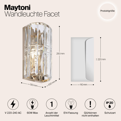 Светильник настенный MOD094WL-01G Maytoni Золото