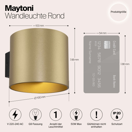 Светильник настенный C066WL-01MG Maytoni Матовое Золото