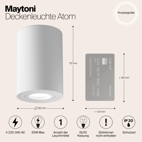 Светильник потолочный C016CL-01W Maytoni Белый