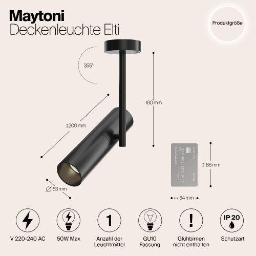 Светильник потолочный C020CL-01B Maytoni Черный