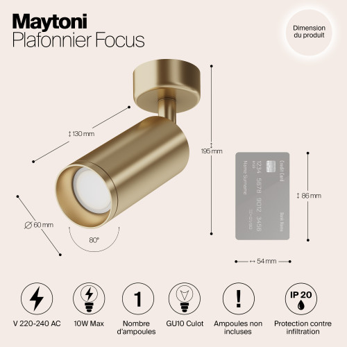 Светильник потолочный C017CW-01MG Maytoni Матовое Золото