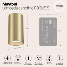 Светильник потолочный C052CL-01MG Maytoni Матовое Золото