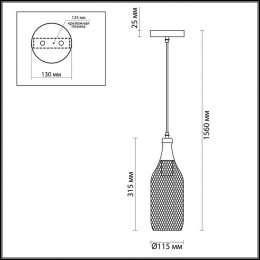 Светильник подвесной 3353/1 Odeon Light Черный