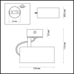 Светильник потолочный 3872/1C Odeon Light Черный