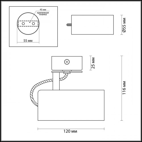 Светильник потолочный 3872/1C Odeon Light Черный